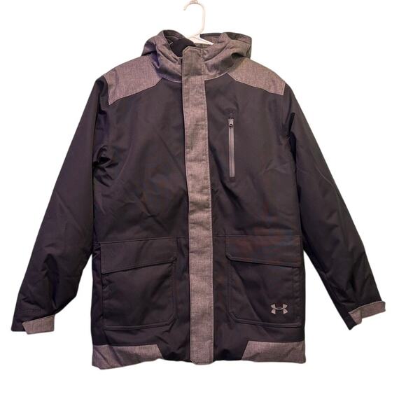 Under Armour Boys Gray and Black Winter Coat Parka Size YXL - Picture 1 of 14
